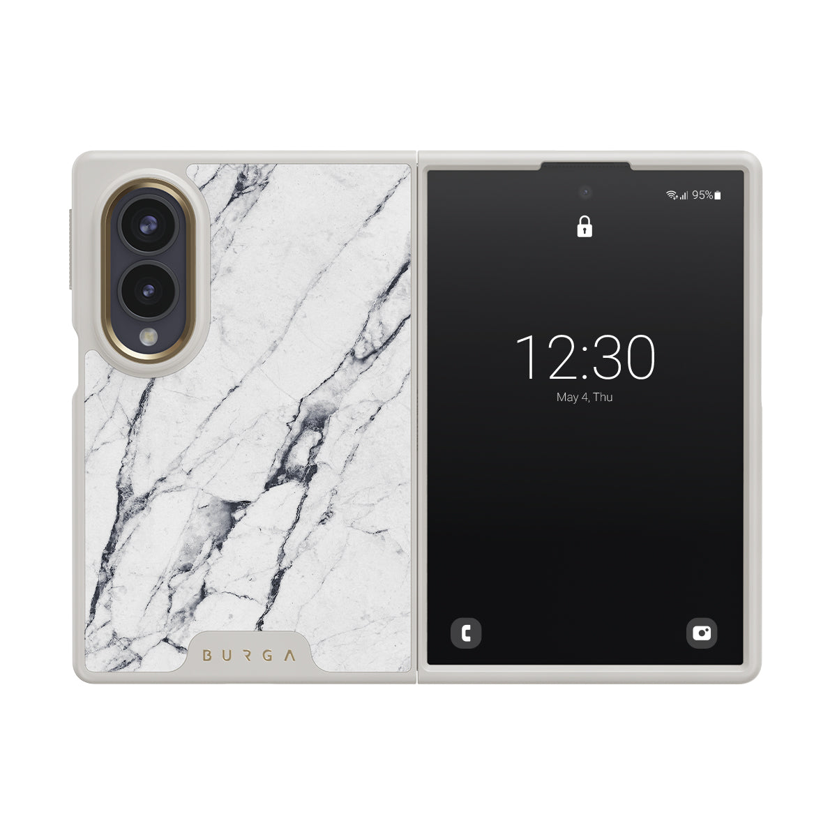 Satin White - Marble Samsung Galaxy Z Fold 8 Case