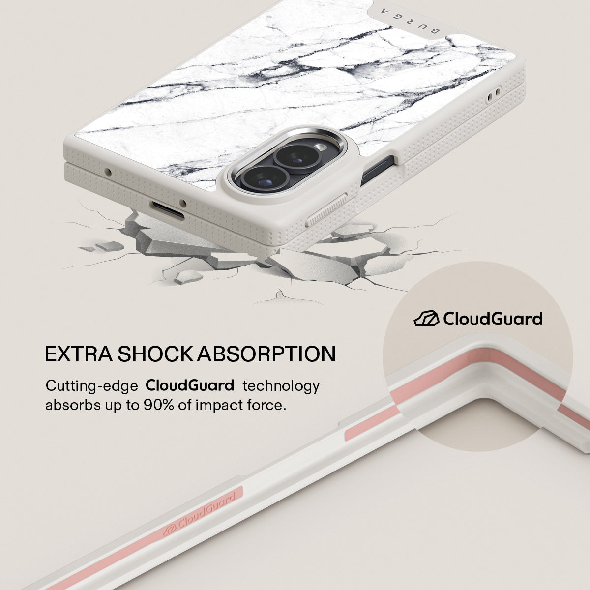 Satin White - Marble Samsung Galaxy Z Fold 8 Case