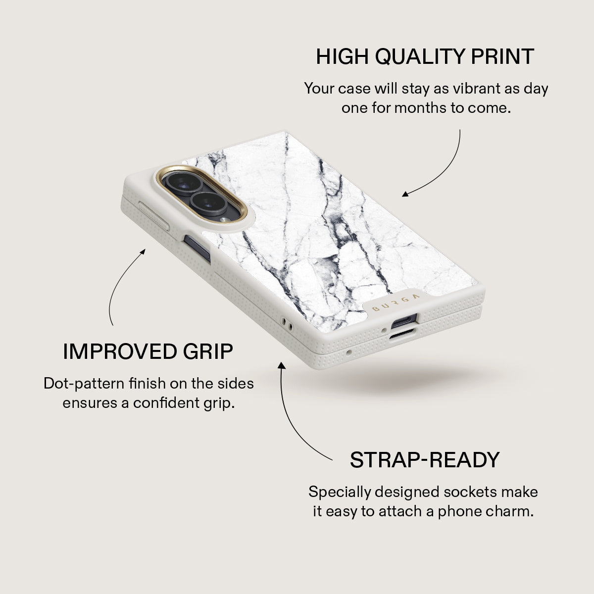 Satin White - Marble Samsung Galaxy Z Fold 8 Case