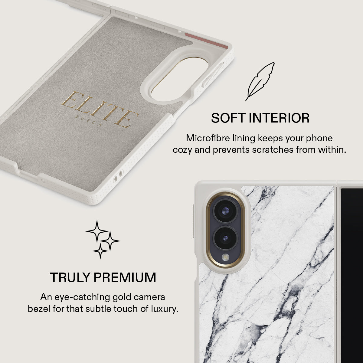 Satin White - Marble Samsung Galaxy Z Fold 8 Case