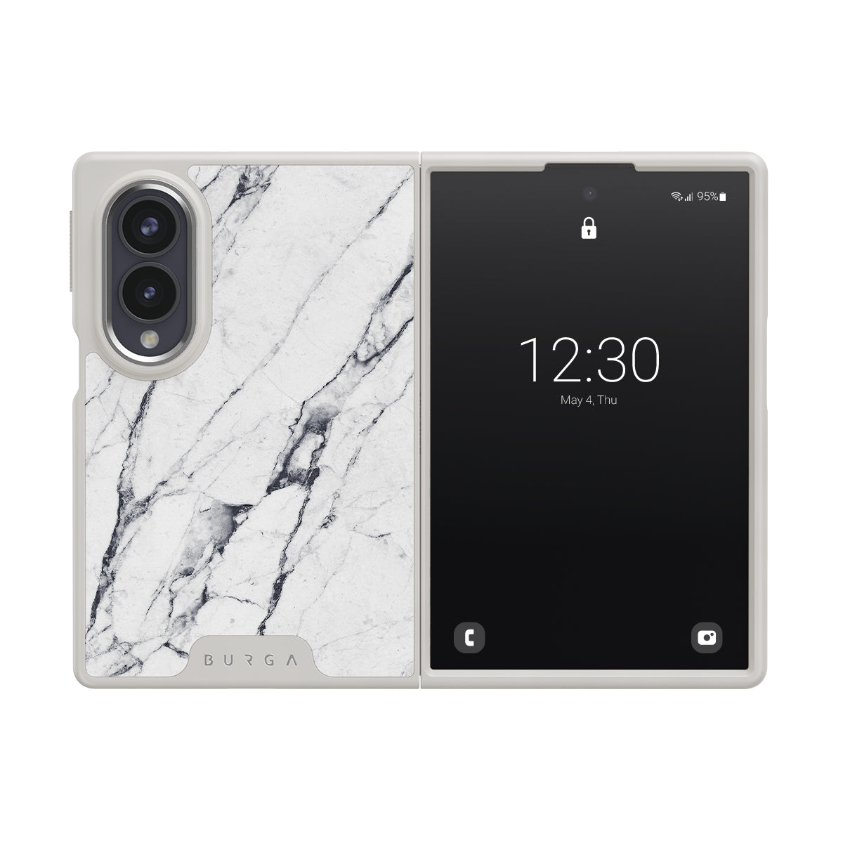 Satin White - Marble Samsung Galaxy Z Fold 8 Case