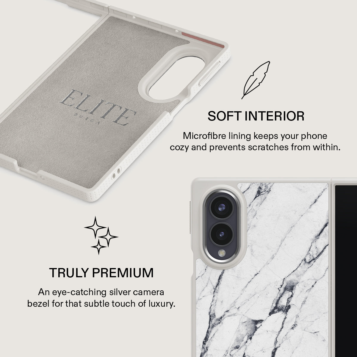 Satin White - Marble Samsung Galaxy Z Fold 8 Case