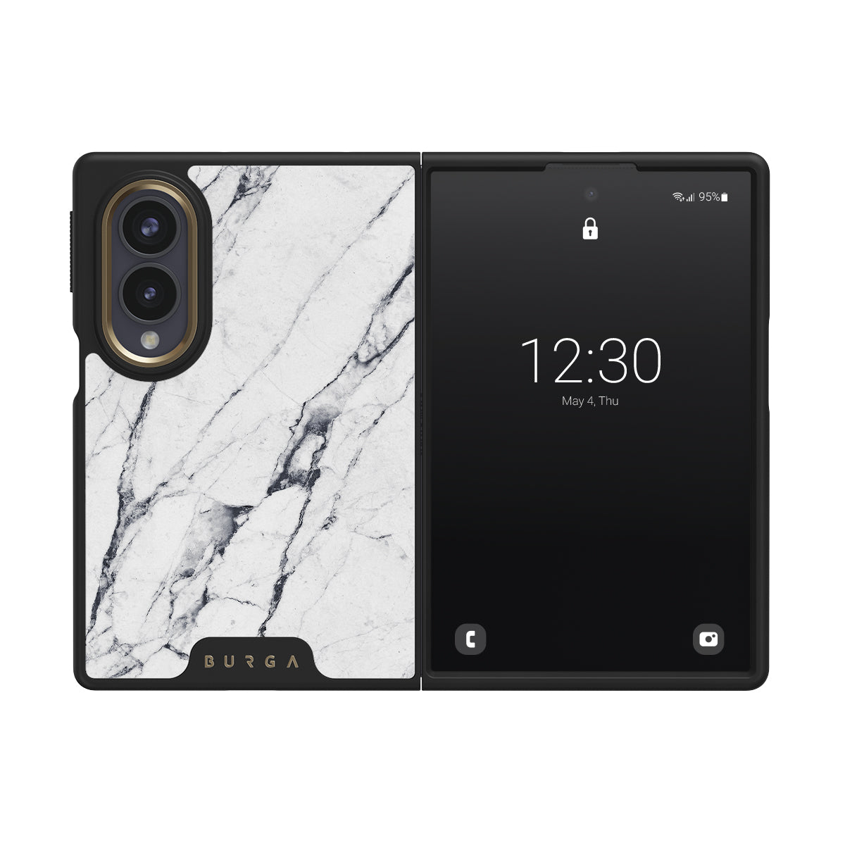 Satin White - Marble Samsung Galaxy Z Fold 8 Case
