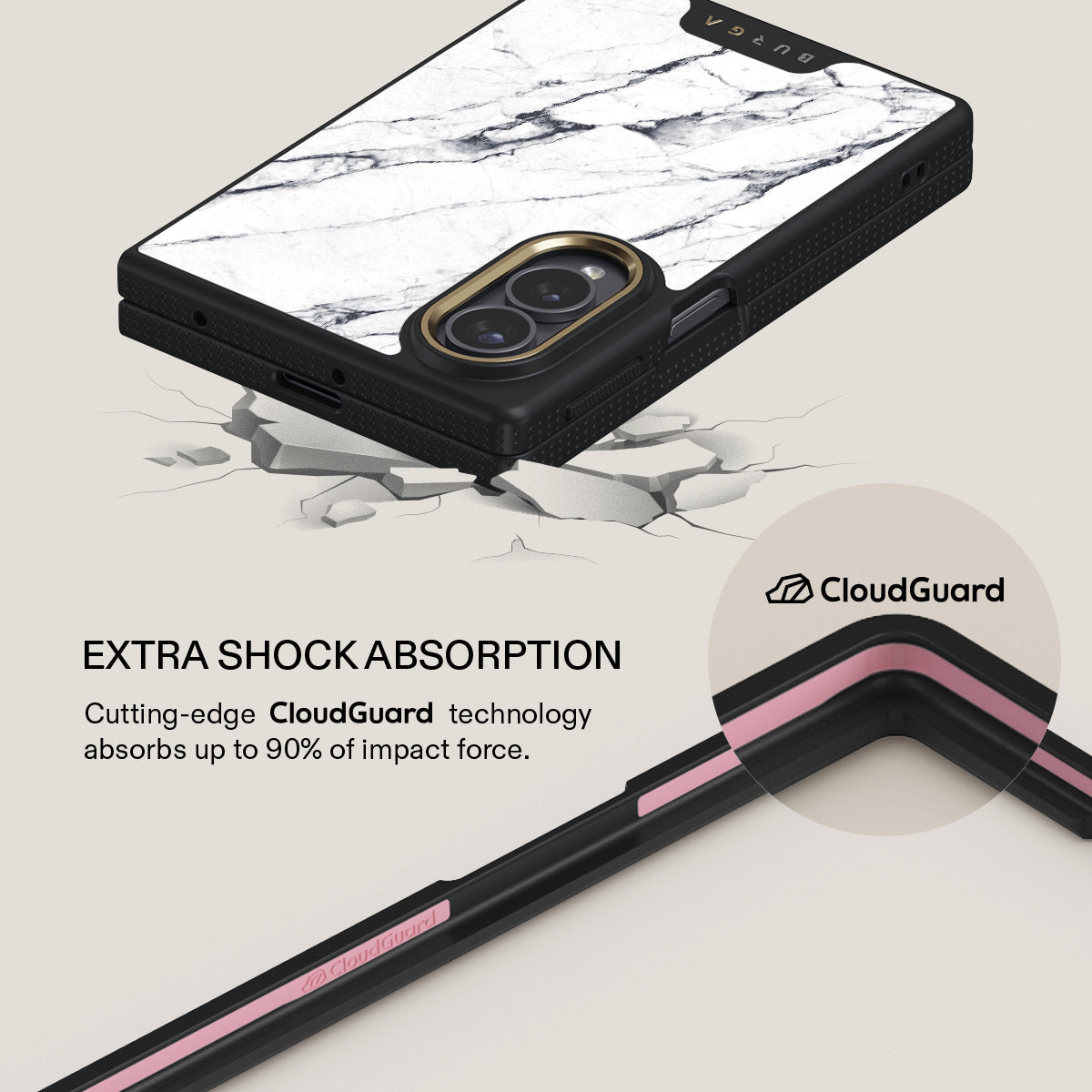 Satin White - Marble Samsung Galaxy Z Fold 8 Case