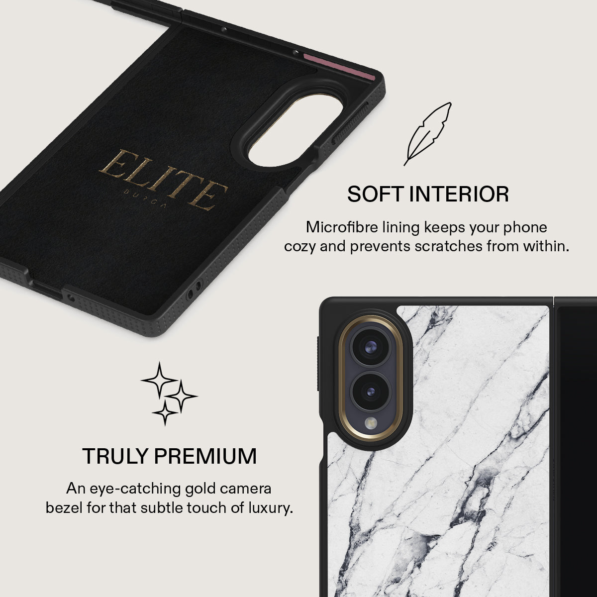 Satin White - Marble Samsung Galaxy Z Fold 8 Case