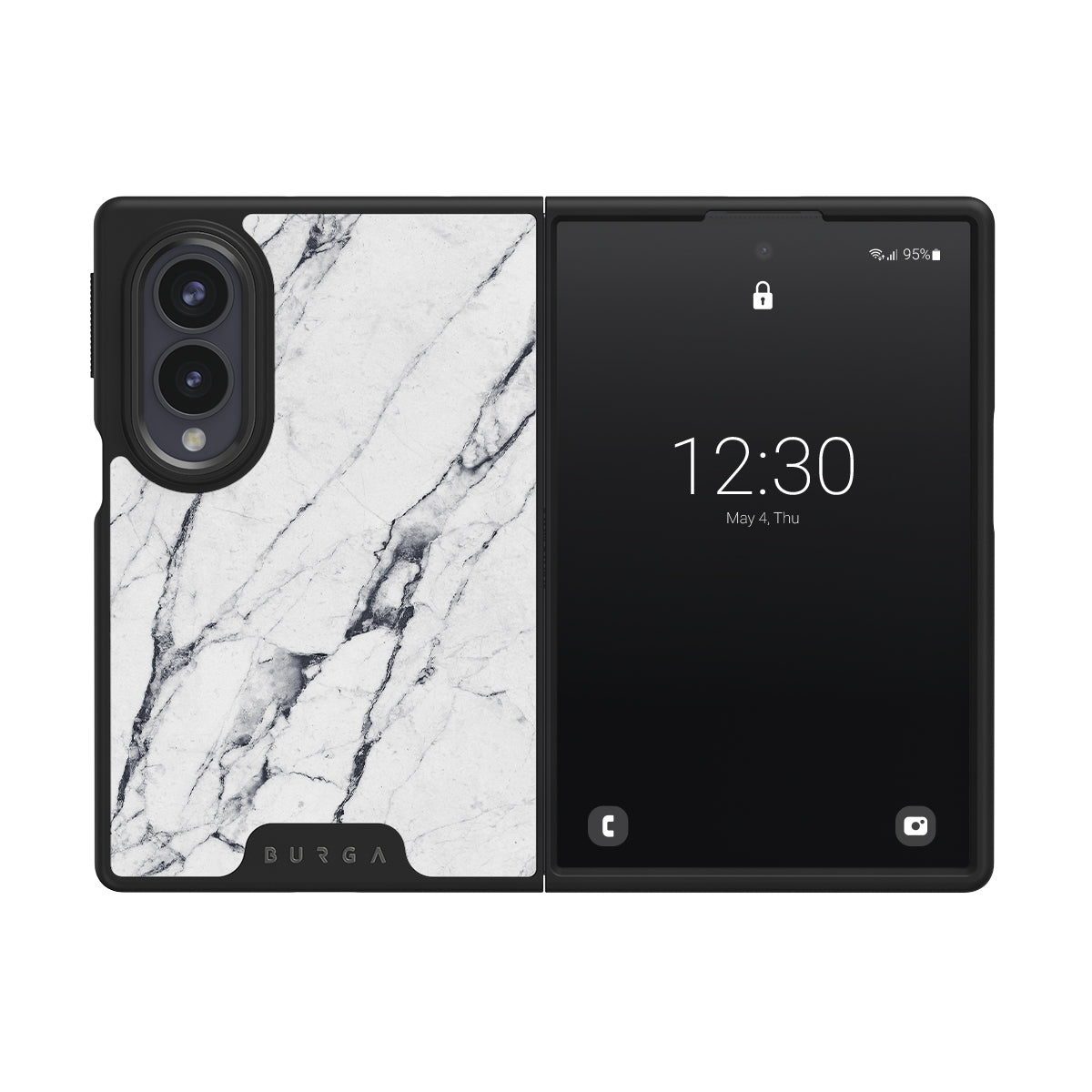 Satin White - Marble Samsung Galaxy Z Fold 8 Case