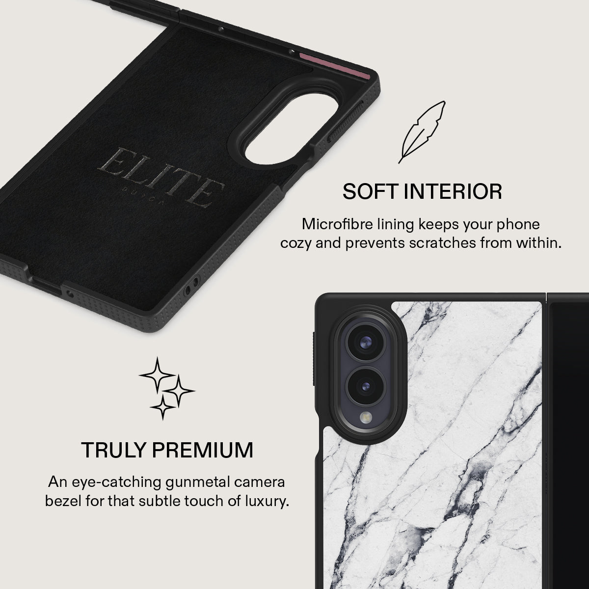 Satin White - Marble Samsung Galaxy Z Fold 8 Case