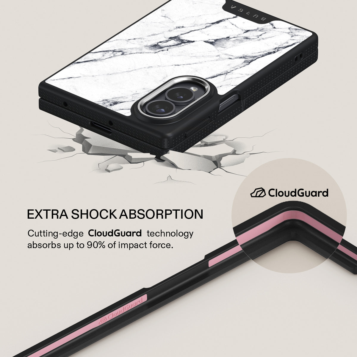 Satin White - Marble Samsung Galaxy Z Fold 8 Case