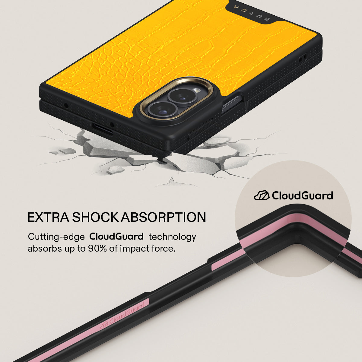 Canary Yellow - Snake Skin Samsung Galaxy Z Fold 8 Case