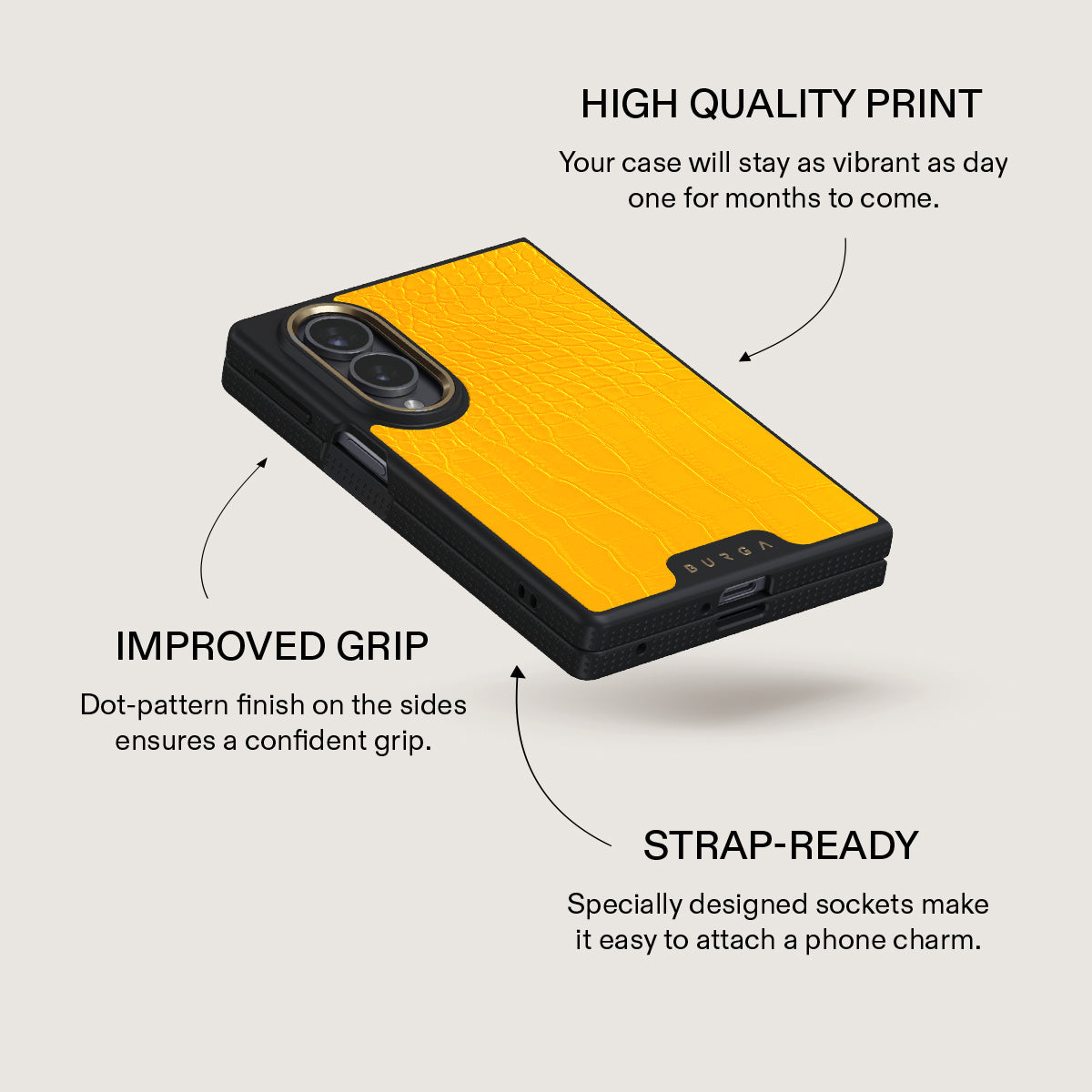 Canary Yellow - Snake Skin Samsung Galaxy Z Fold 8 Case